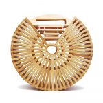 Circular Bamboo Bag - Fashion Designer Bamboo Handbag - Small Bamboo Bag