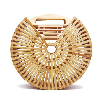 Circular Bamboo Bag - Fashion Designer Bamboo Handbag - Small Bamboo Bag