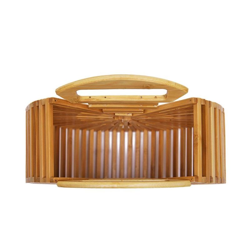 Circular Bamboo Bag - Fashion Designer Bamboo Handbag - Small Bamboo Bag