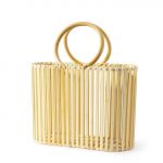 Luxury Bamboo Tote Bag - Pillow Shape Designer Tote - Hollow Out Handbag