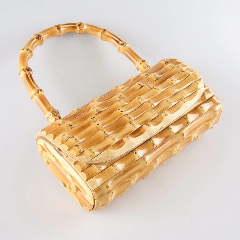 Vintage Handmade Natural Bamboo Bags Rhizome Root Handbags Evening Purse